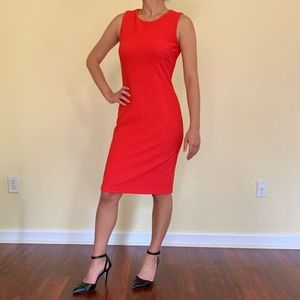 CALVIN KLEIN SLEEVELESS SHEATH KNEE-LENGTH DRESS